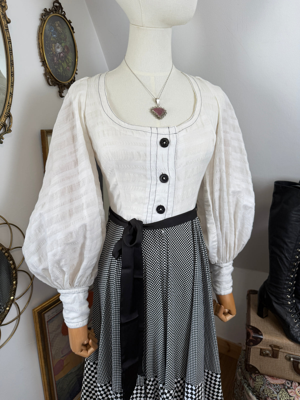 1970s ‘Jean Varon’ Checkerboard Dress