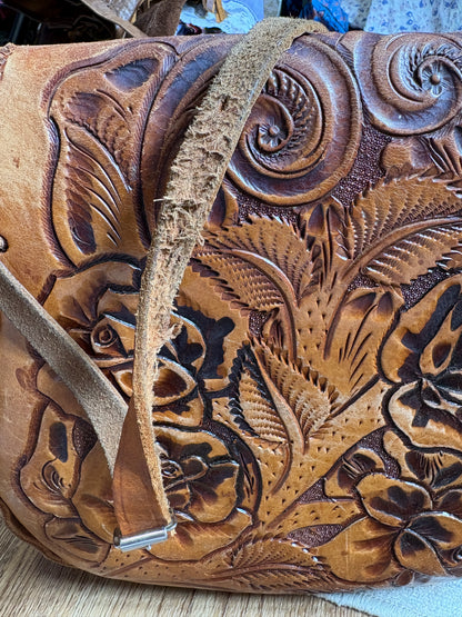 Incredible 60s/70s Horse Tooled Bag
