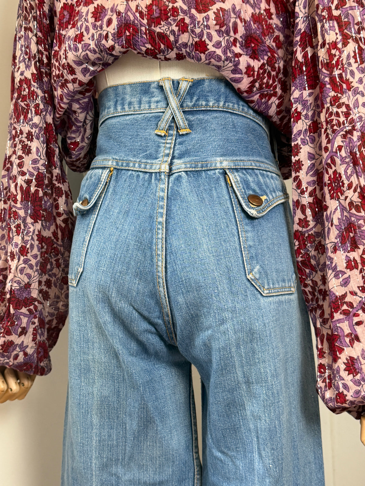 1970s Light Wash Denim Flares