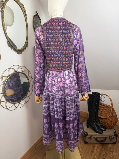 1970s ‘Phool’ Purple Blockprint Vest