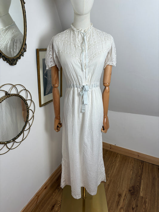 1910s Edwardian Cotton Dress