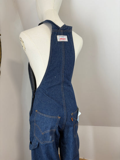 1970s Dark Wash Levi Flared Overalls