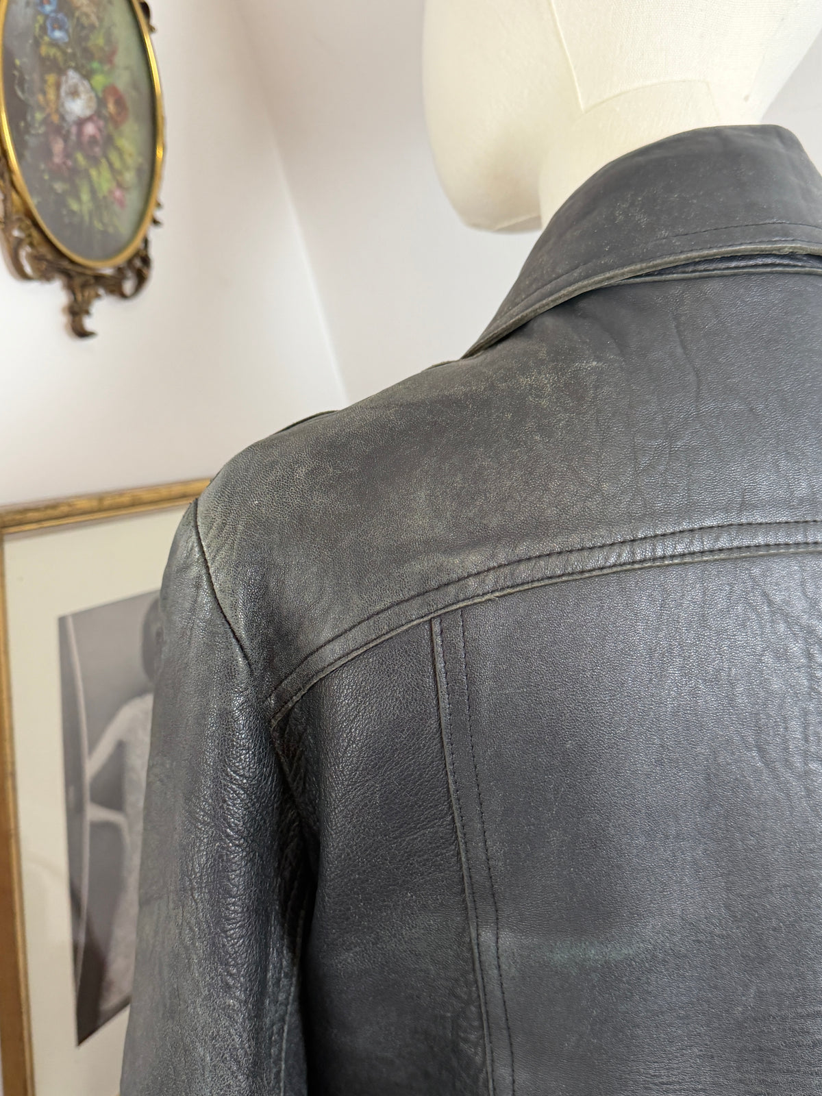 1960s / 70s Leather Beagle Collar Jacket