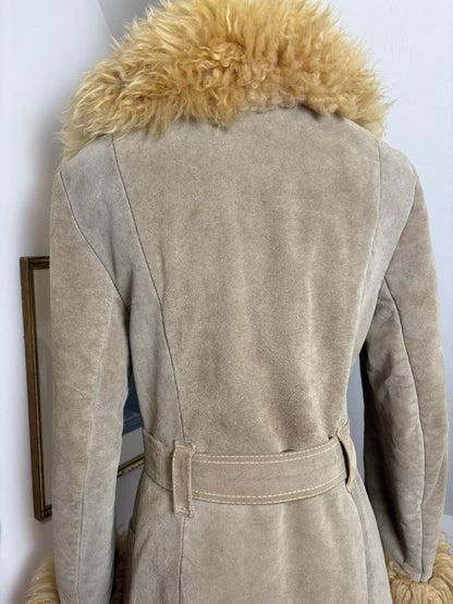 1970s Suede Fur Trim Coat