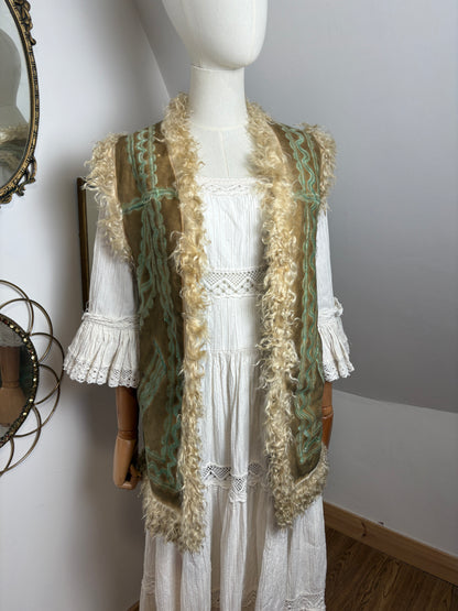 1960s Afghan Vest With Mongolian Trim