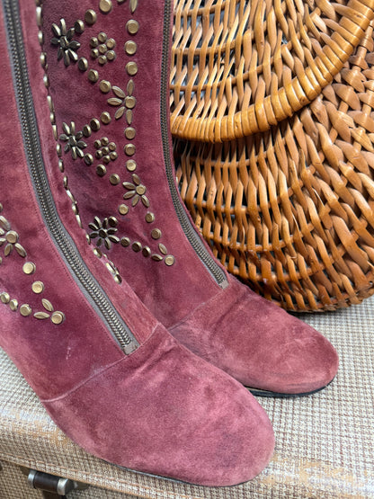 1960s / 70s Suede Studded Boots
