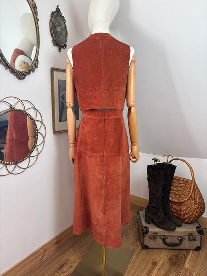 1970s Orange Suede Set