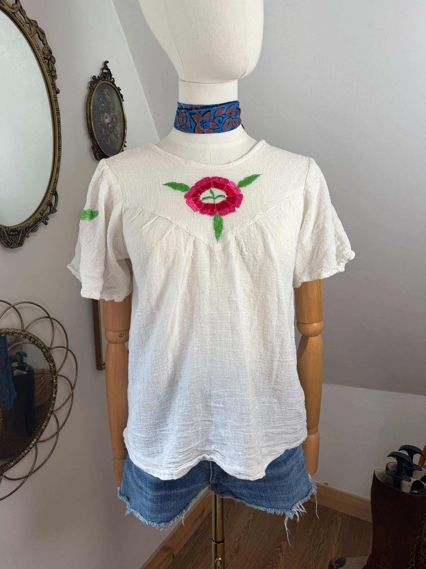 1970s Mexican Floral Shirt