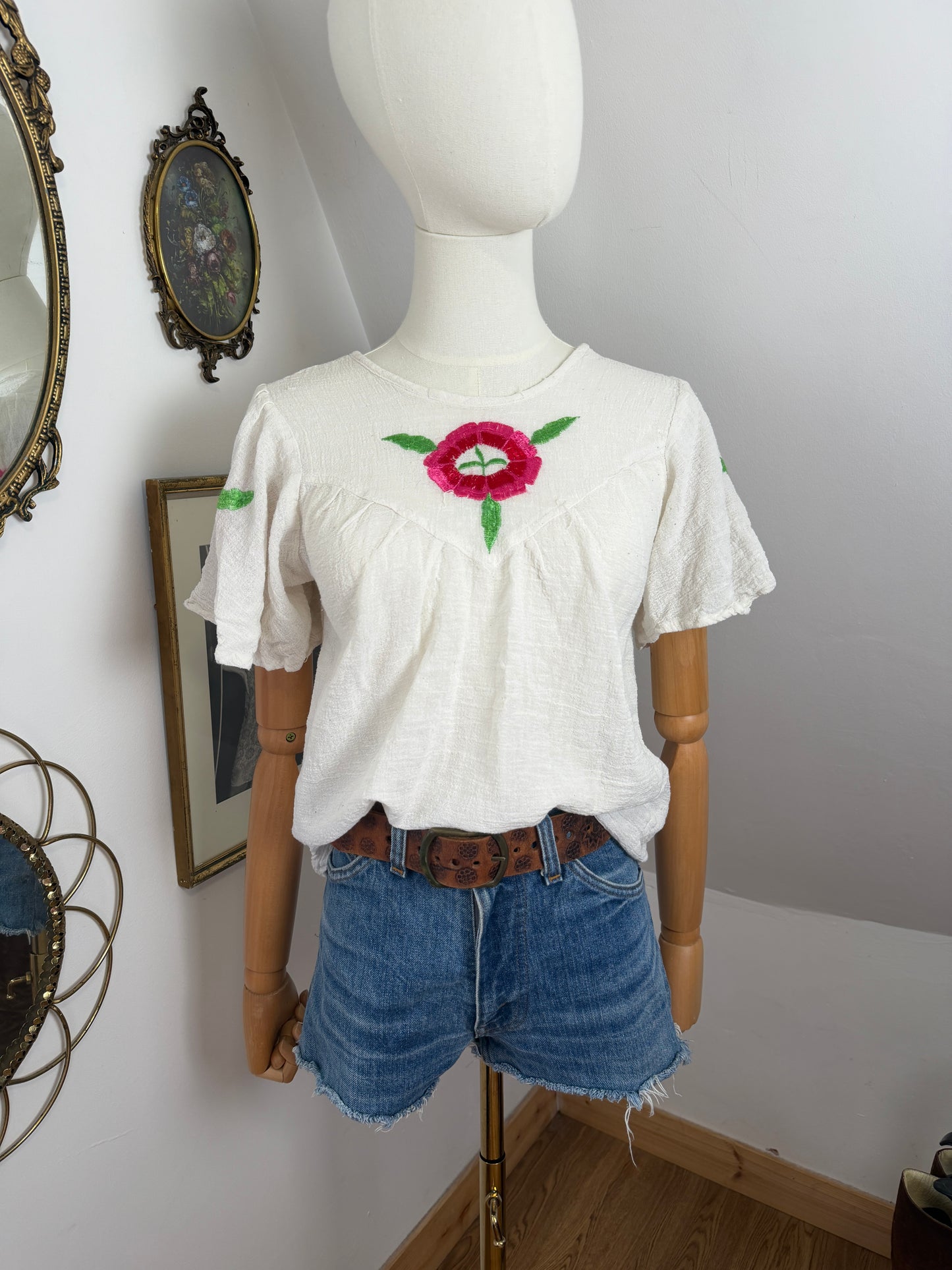 1970s Mexican Floral Shirt