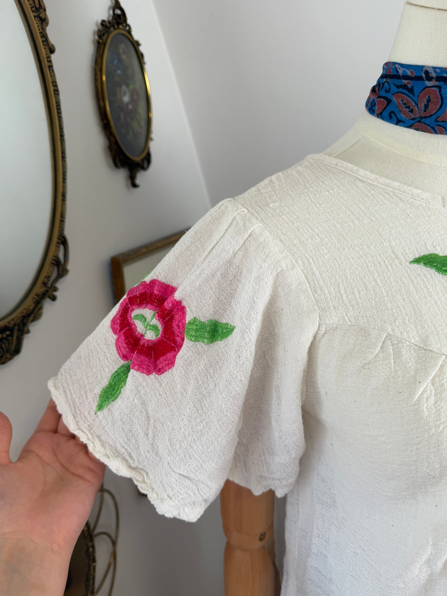 1970s Mexican Floral Shirt